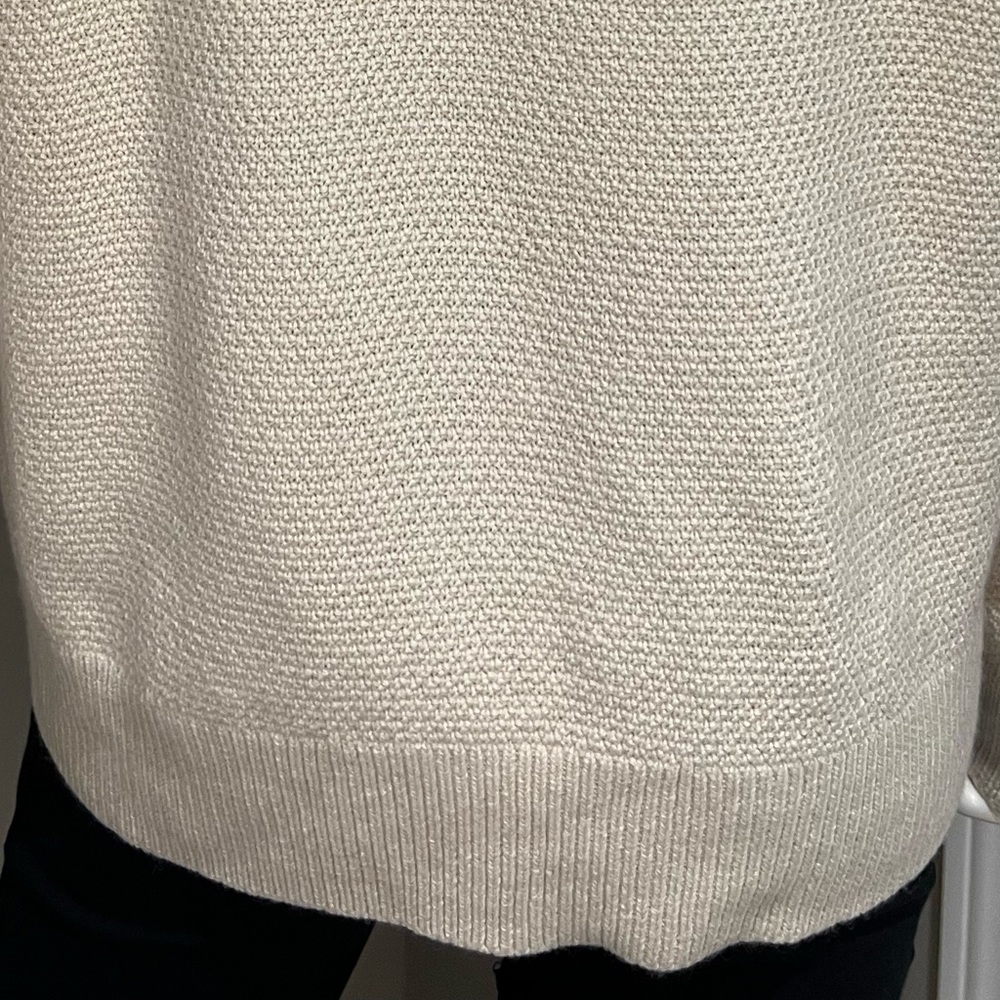 SANDRO. EUC. Quiet Luxury. Beautiful Longsleeve waffle knit sweater. Oatmeal. M. - Picture 9 of 13
